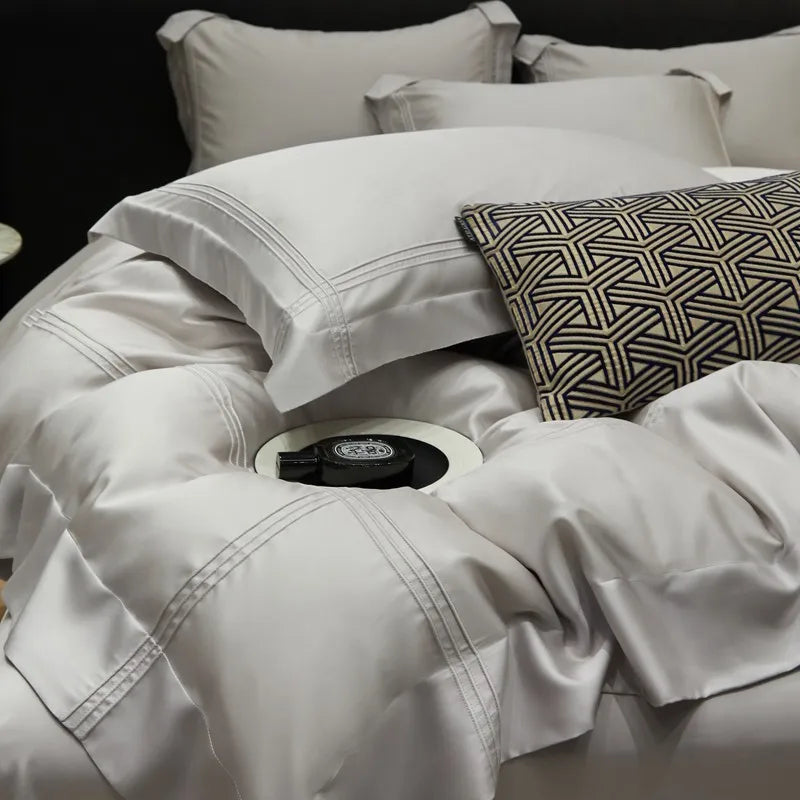 The Eco-Luxe Bamboo Set – 4Pcs 600TC Lyocell Duvet Cover with Ultra-Soft Sheet & Pillowcases
