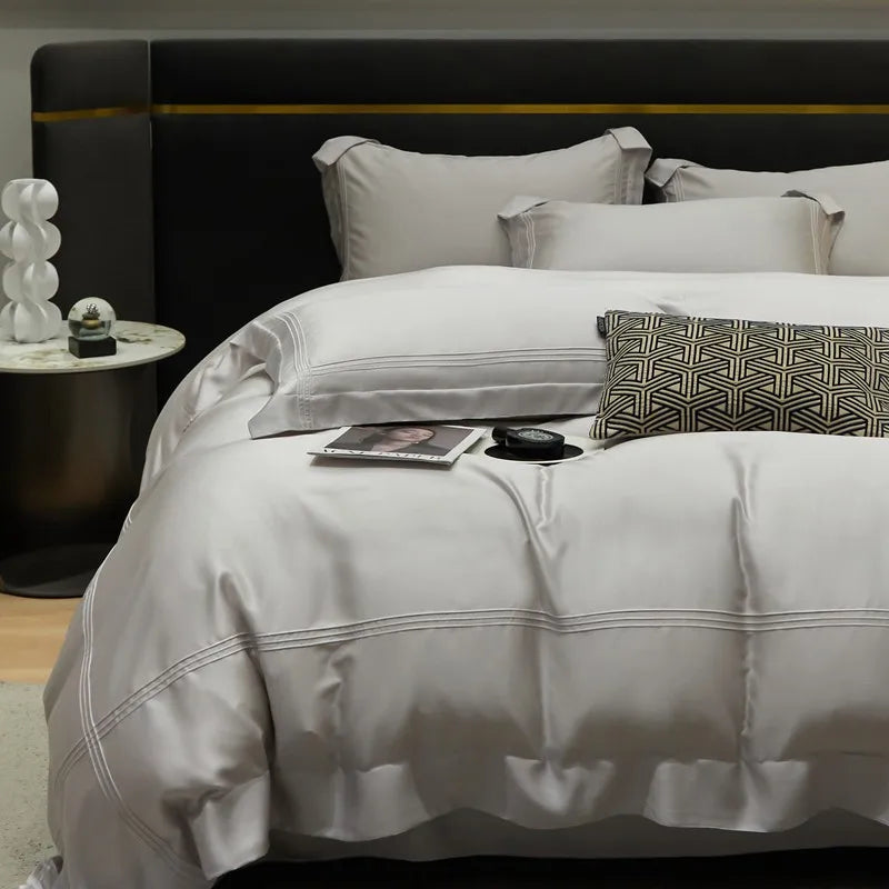 The Eco-Luxe Bamboo Set – 4Pcs 600TC Lyocell Duvet Cover with Ultra-Soft Sheet & Pillowcases