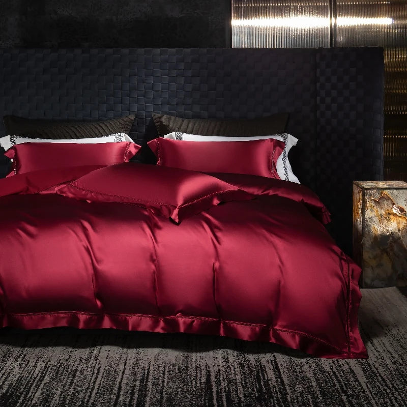 The Gilded Collection – 800TC Silk-Cotton Satin 4Pcs Bedding Set (Duvet Cover + Sheet + Pillowcases)