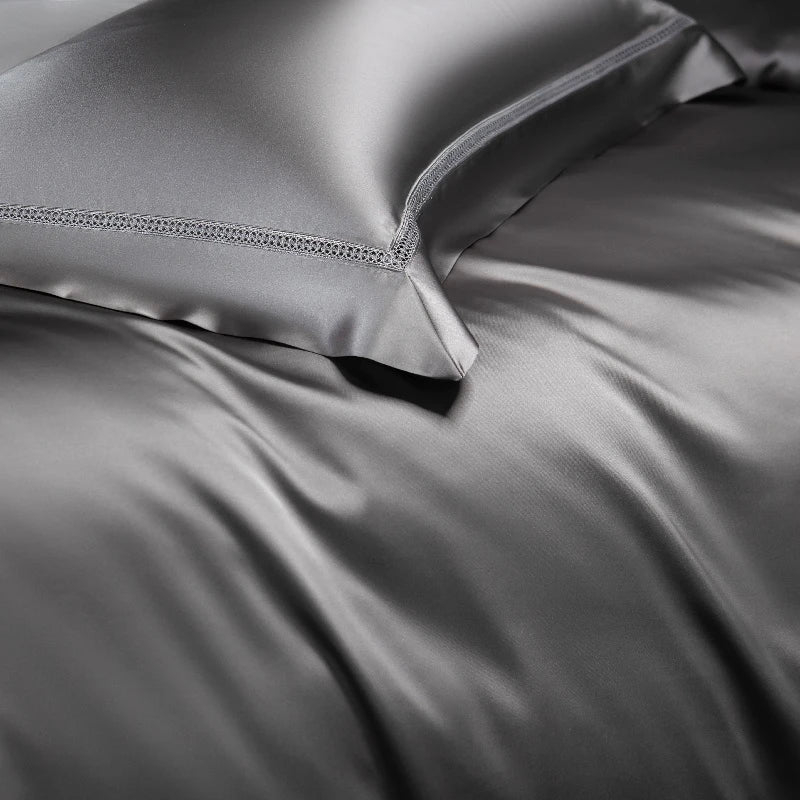 The Gilded Collection – 800TC Silk-Cotton Satin 4Pcs Bedding Set (Duvet Cover + Sheet + Pillowcases)