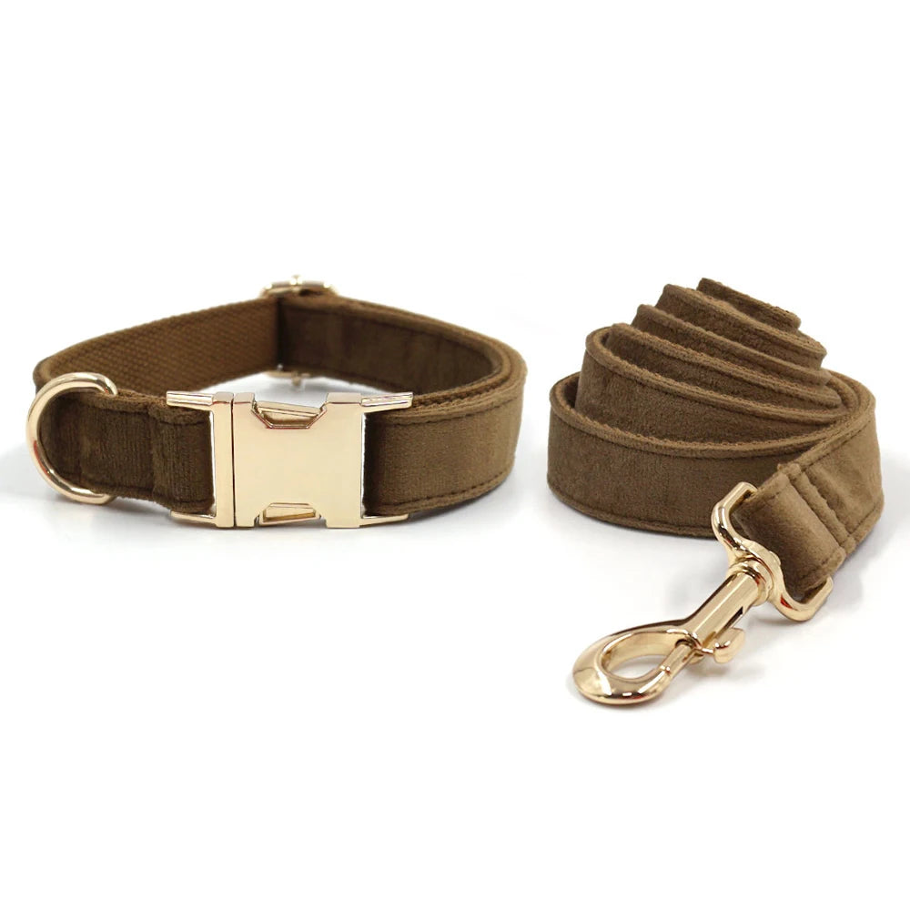 Cafe Latte Velvet Pet Collar