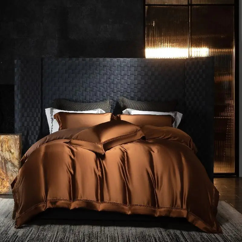 The Gilded Collection – 800TC Silk-Cotton Satin 4Pcs Bedding Set (Duvet Cover + Sheet + Pillowcases)