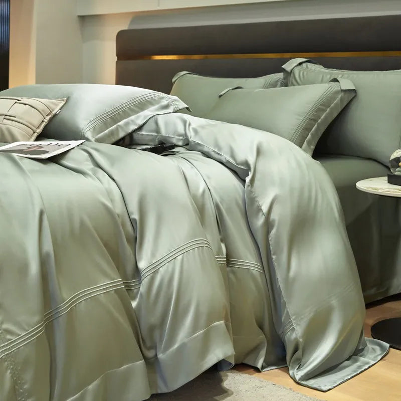 The Eco-Luxe Bamboo Set – 4Pcs 600TC Lyocell Duvet Cover with Ultra-Soft Sheet & Pillowcases