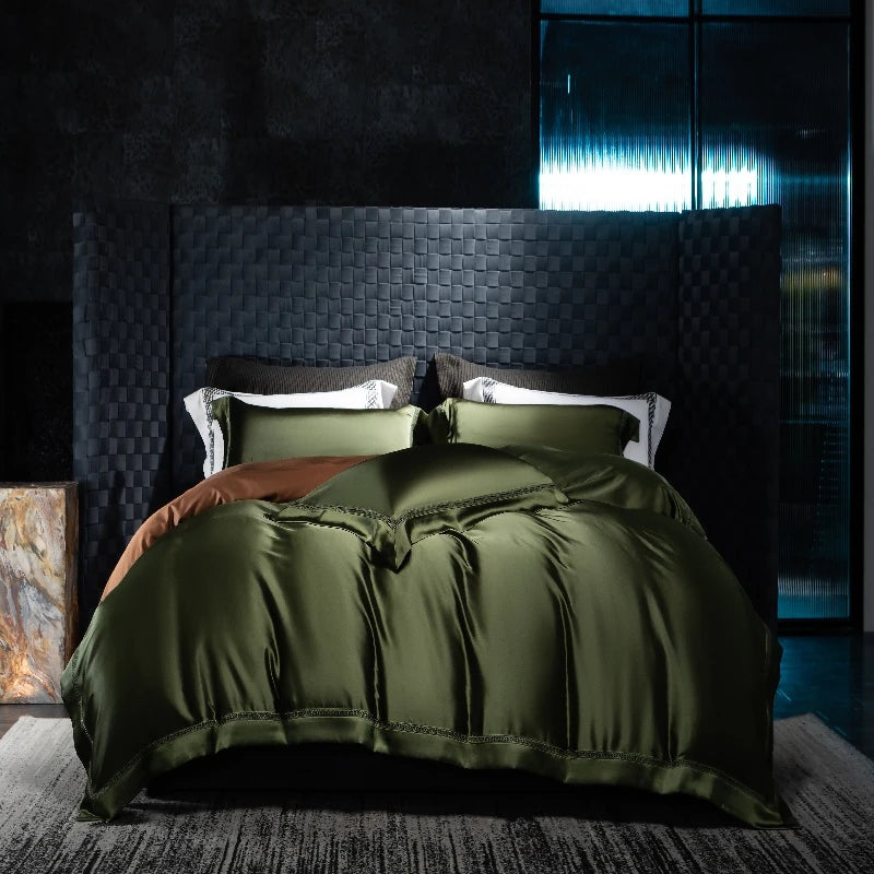 The Gilded Collection – 800TC Silk-Cotton Satin 4Pcs Bedding Set (Duvet Cover + Sheet + Pillowcases)