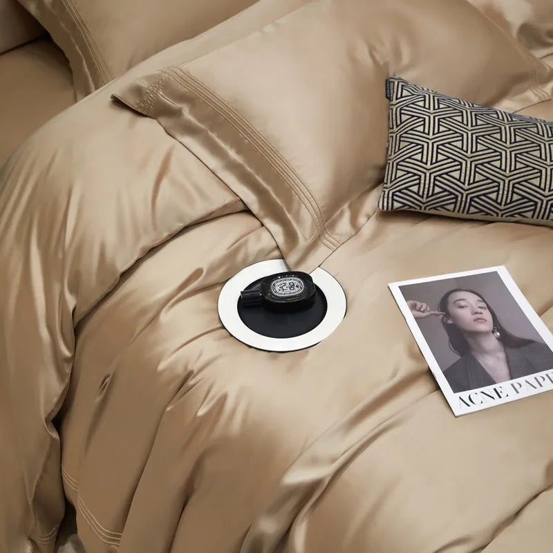 The Eco-Luxe Bamboo Set – 4Pcs 600TC Lyocell Duvet Cover with Ultra-Soft Sheet & Pillowcases