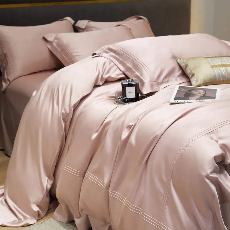 The Eco-Luxe Bamboo Set – 4Pcs 600TC Lyocell Duvet Cover with Ultra-Soft Sheet & Pillowcases