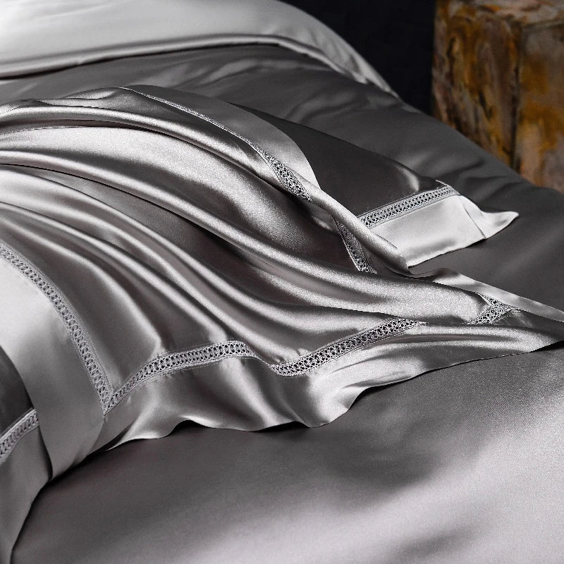 The Gilded Collection – 800TC Silk-Cotton Satin 4Pcs Bedding Set (Duvet Cover + Sheet + Pillowcases)