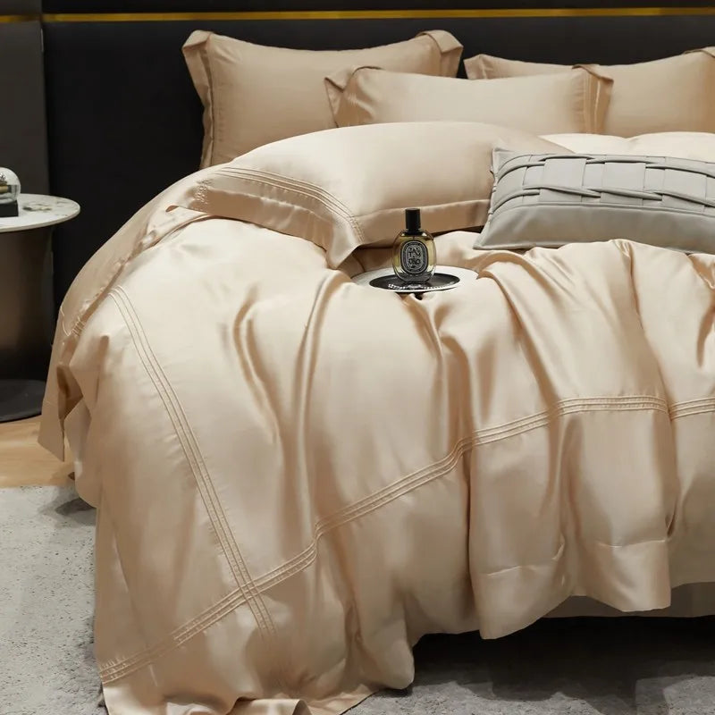 The Eco-Luxe Bamboo Set – 4Pcs 600TC Lyocell Duvet Cover with Ultra-Soft Sheet & Pillowcases