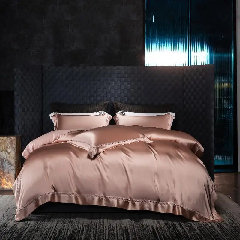 The Gilded Collection – 800TC Silk-Cotton Satin 4Pcs Bedding Set (Duvet Cover + Sheet + Pillowcases)
