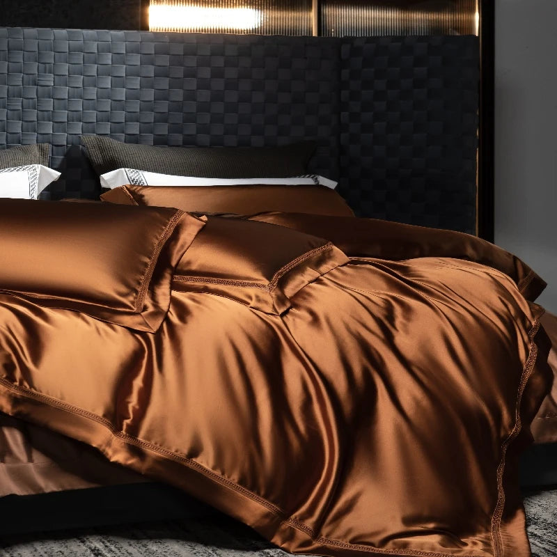 The Gilded Collection – 800TC Silk-Cotton Satin 4Pcs Bedding Set (Duvet Cover + Sheet + Pillowcases)