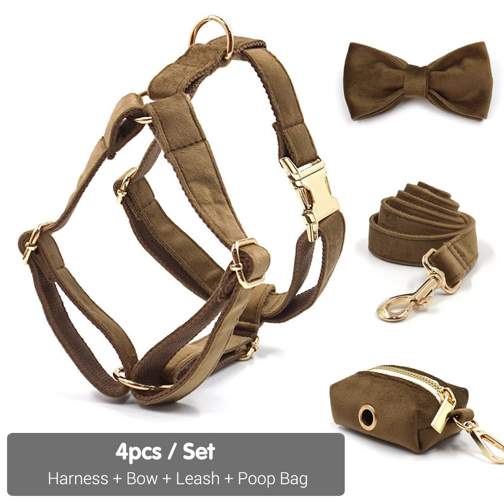 Cafe Latte Velvet Pet Collar