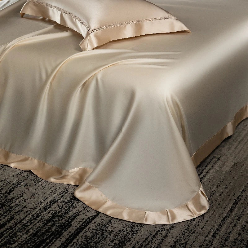 The Gilded Collection – 800TC Silk-Cotton Satin 4Pcs Bedding Set (Duvet Cover + Sheet + Pillowcases)