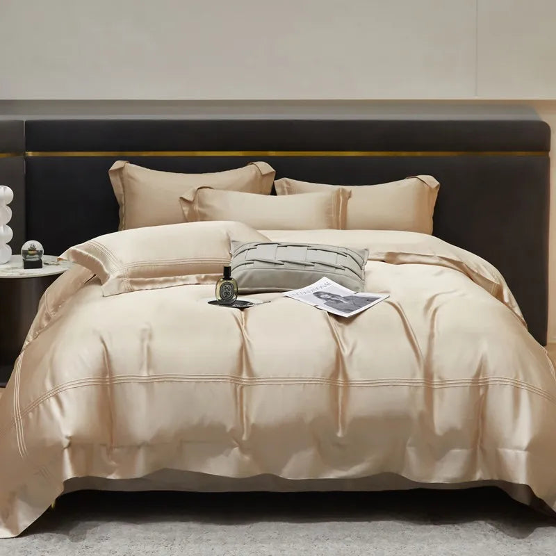 The Eco-Luxe Bamboo Set – 4Pcs 600TC Lyocell Duvet Cover with Ultra-Soft Sheet & Pillowcases