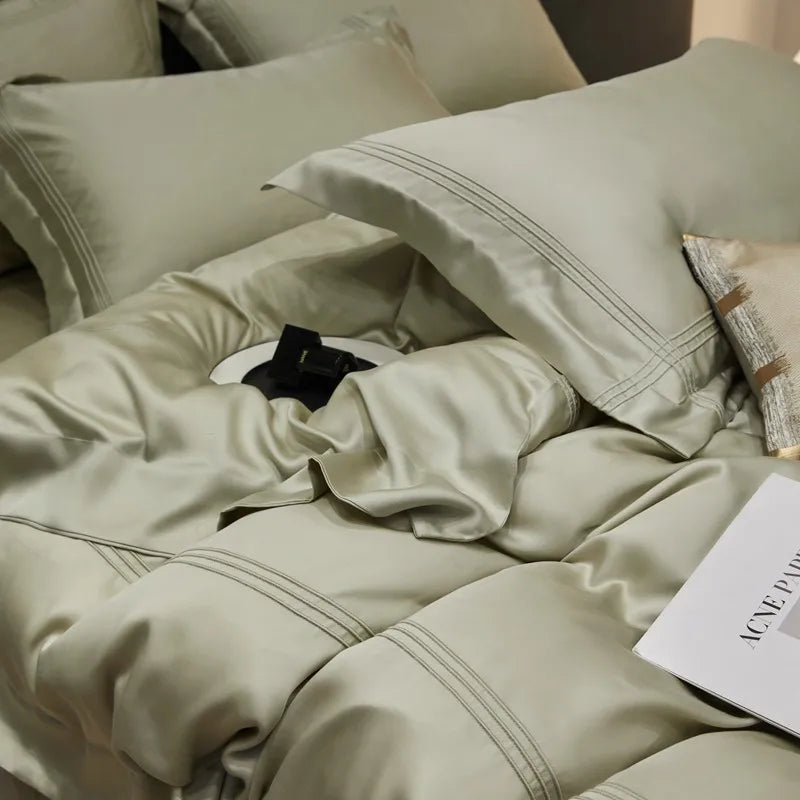 The Eco-Luxe Bamboo Set – 4Pcs 600TC Lyocell Duvet Cover with Ultra-Soft Sheet & Pillowcases
