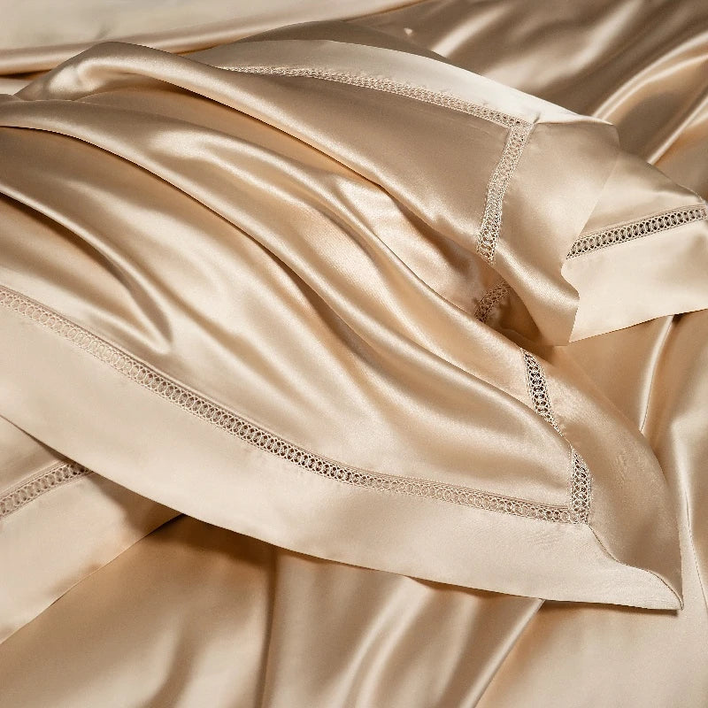 The Gilded Collection – 800TC Silk-Cotton Satin 4Pcs Bedding Set (Duvet Cover + Sheet + Pillowcases)