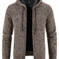 Men's casual knitted hooded zipper jacket
