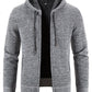 Men's casual knitted hooded zipper jacket