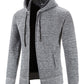 Men's casual knitted hooded zipper jacket