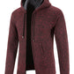 Men's casual knitted hooded zipper jacket