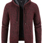 Men's casual knitted hooded zipper jacket