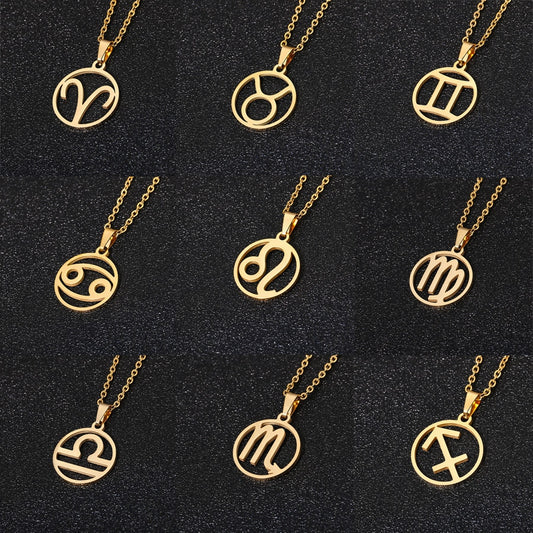 Sun Sign Necklace Gold