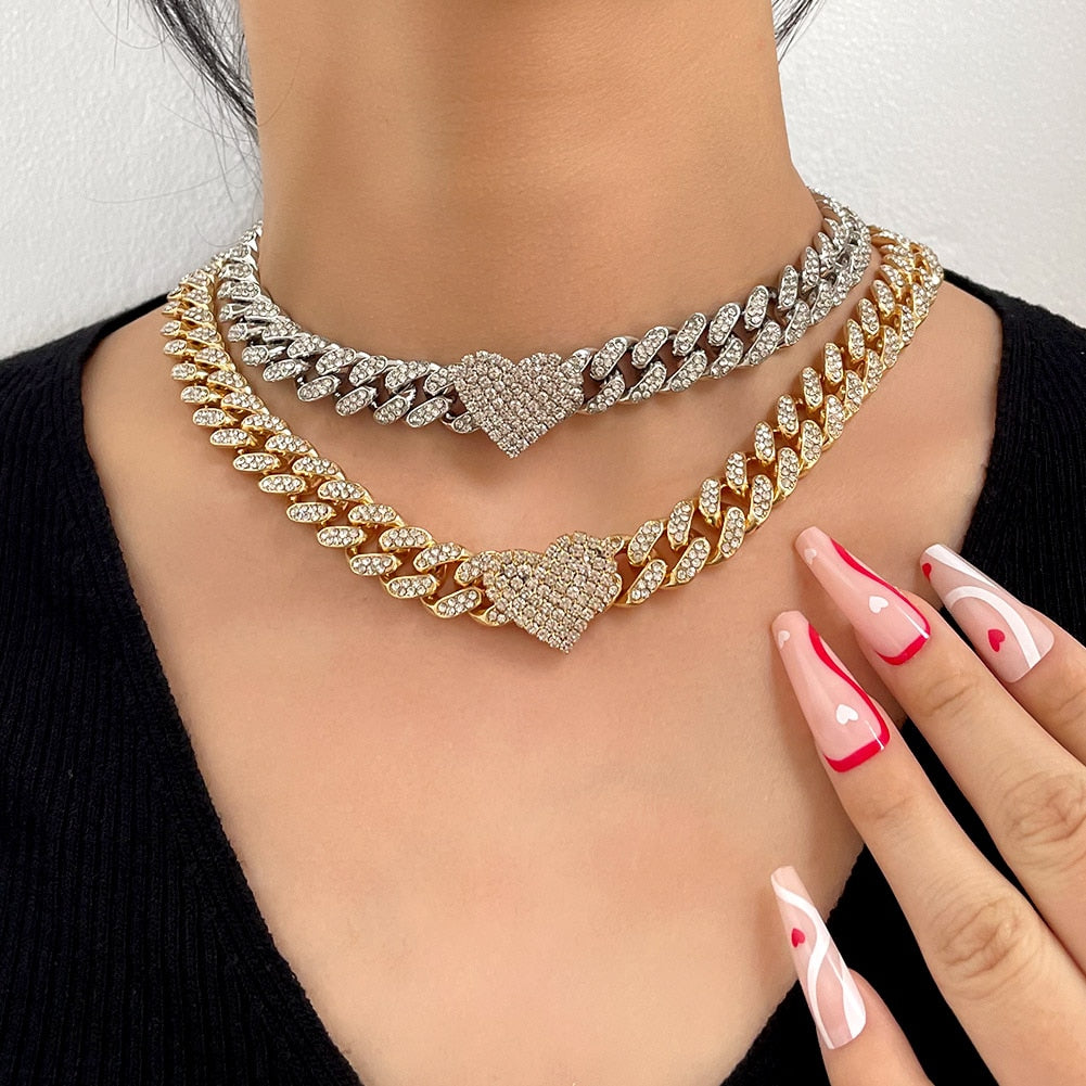 Love Miami Cuban Chain in Gold and Silver on Model