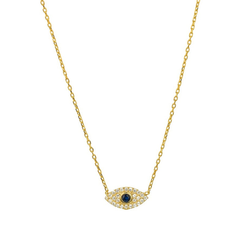 Evil Eye Diamond Pendant Necklace Gold