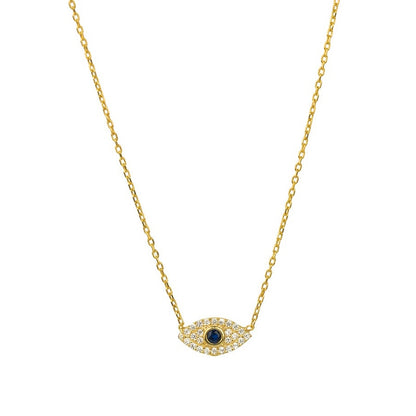 Evil Eye Diamond Pendant Necklace Gold