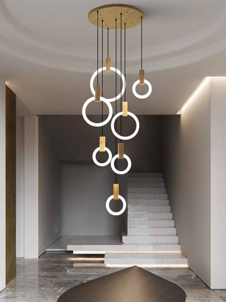 Wood Ring Chandelier