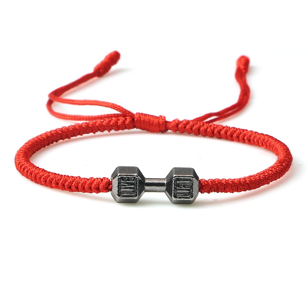 Lift Live Rope Bracelet in Gunmetal charm Red band