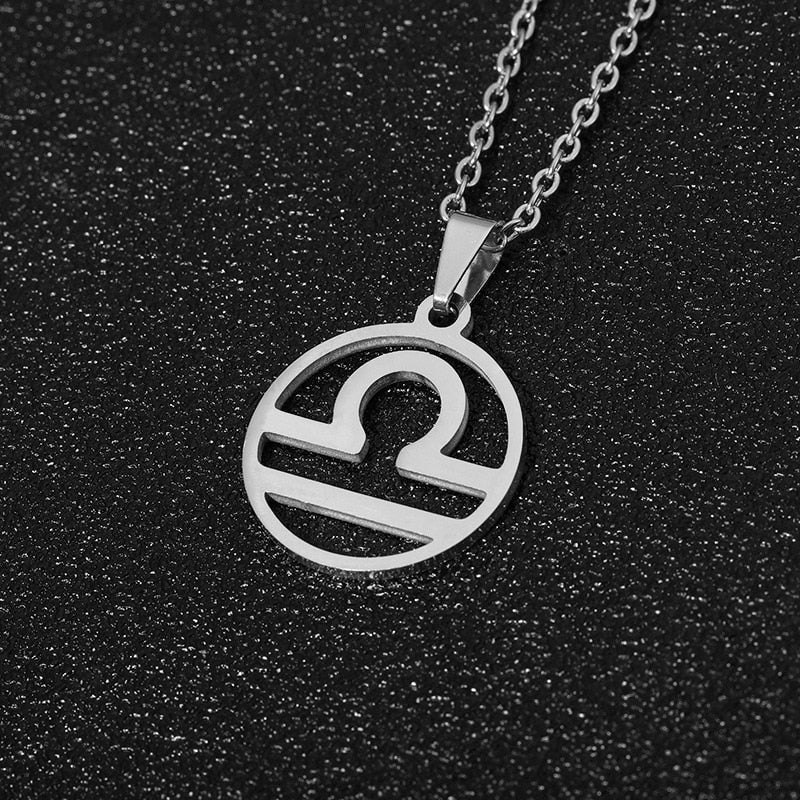 Sun Sign Necklace Libra Silver