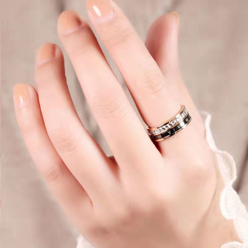 Rose Numeral Noir Ring