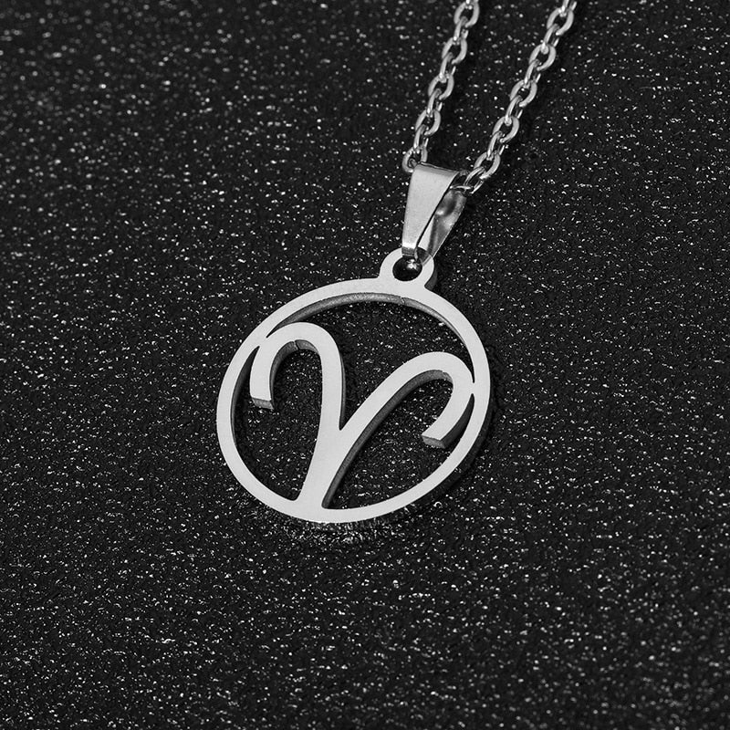 Sun Sign Necklace Aries Silver