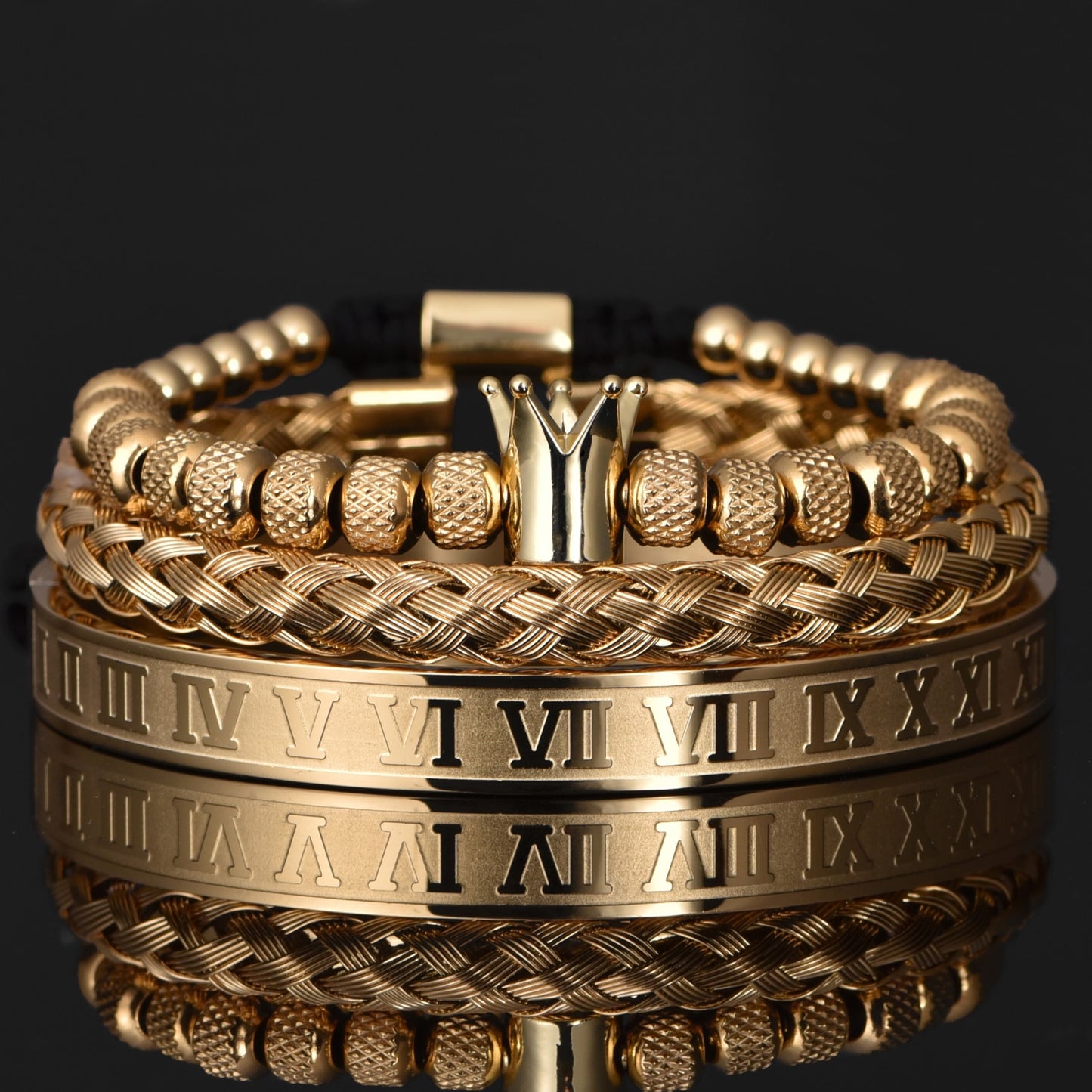 LUX Crown Numeral Bracelet Gold