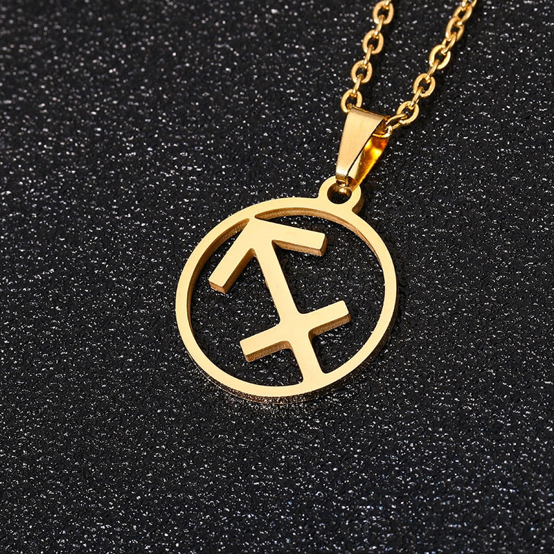 Sun Sign Necklace Sagittarius Gold