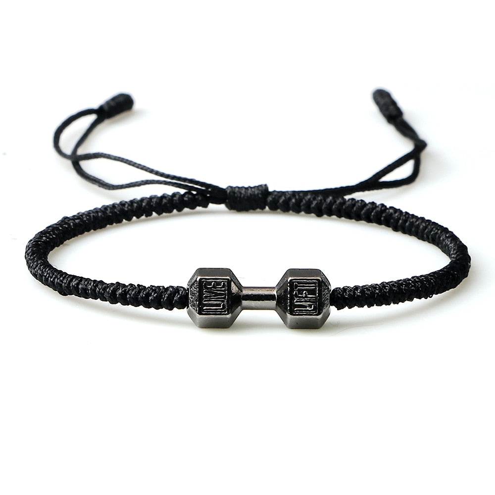 Lift Live Rope Bracelet in Gunmetal charm Black band