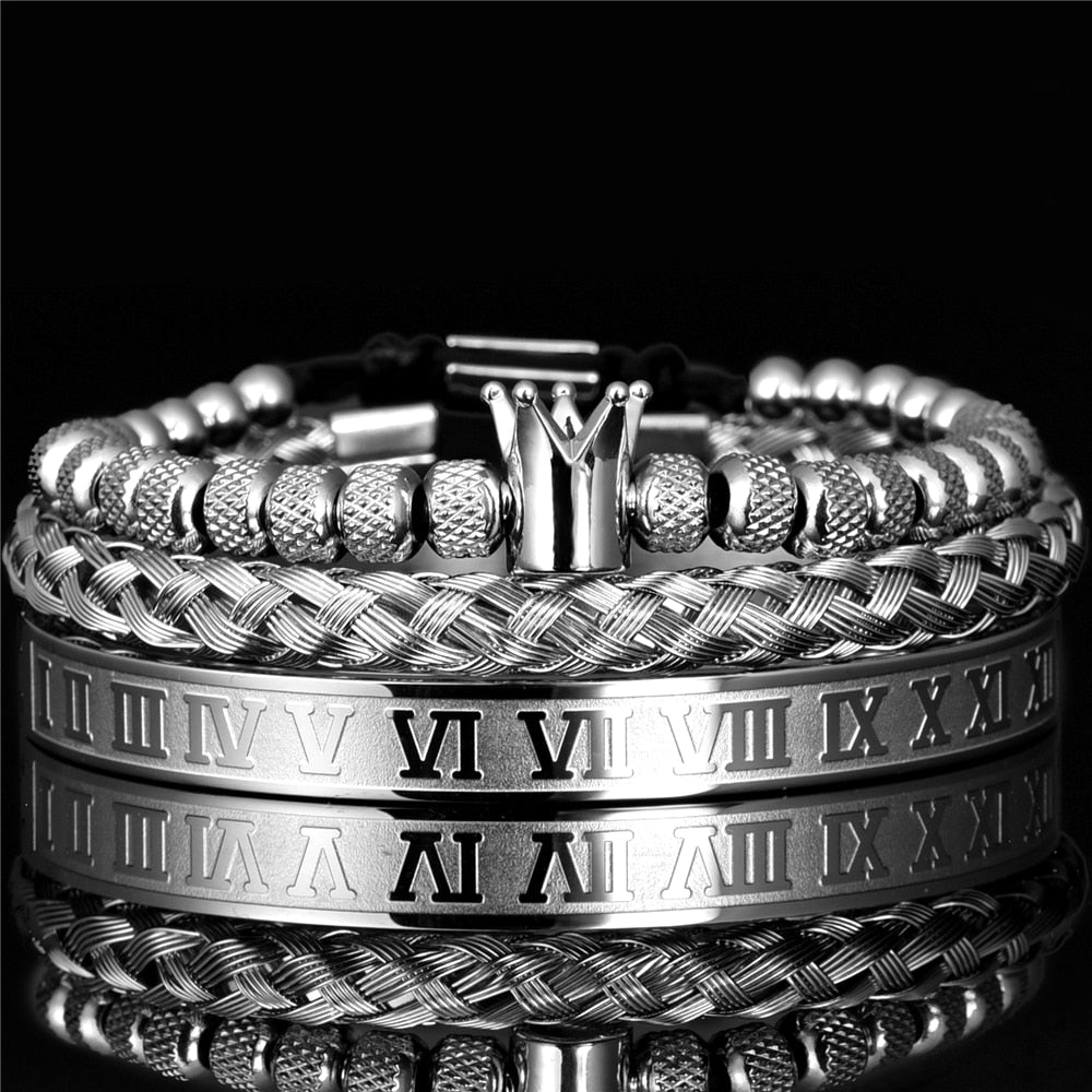 LUX Crown Numeral Bracelet Silver