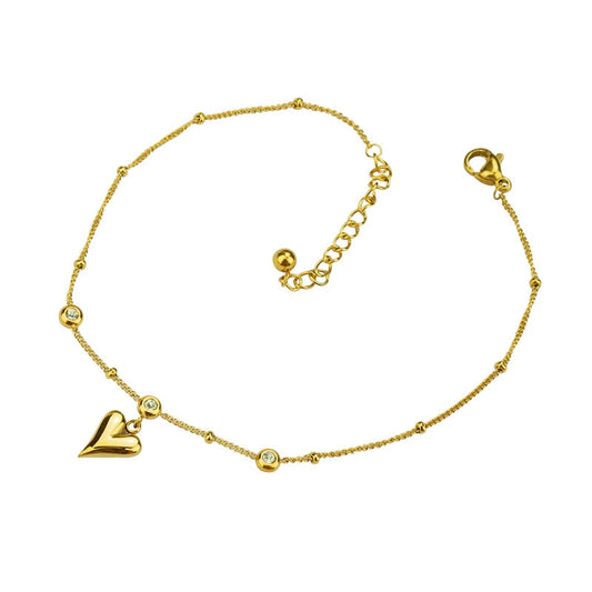 All Love Heart Gold Anklet