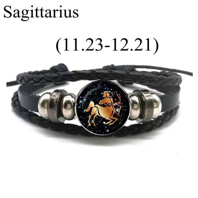 Sun Sign Leather Bracelet