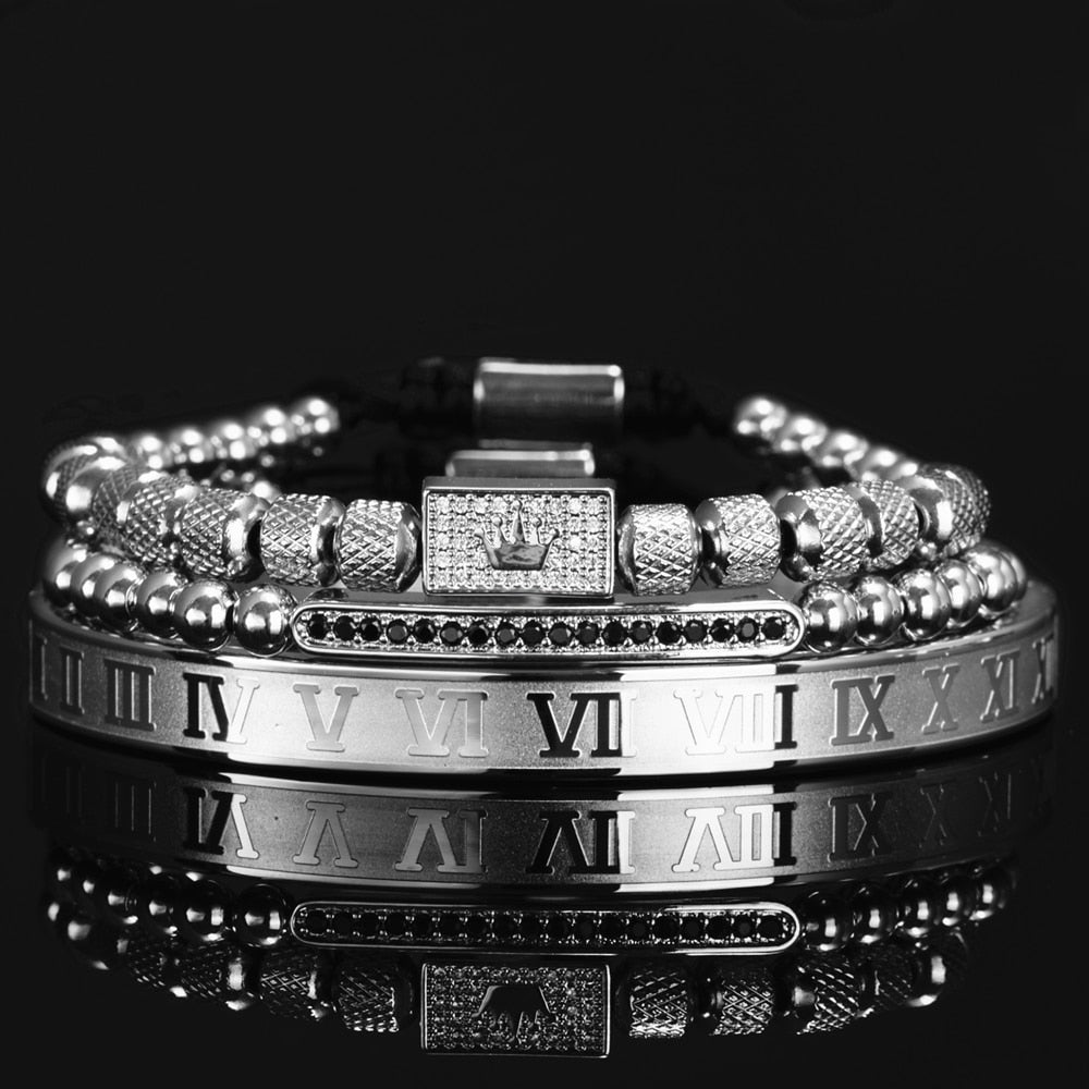 Crown LUX Bracelet Set Silver