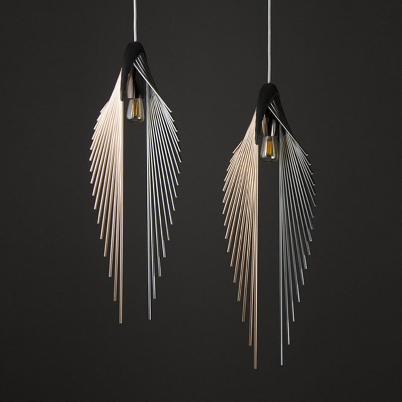 Retro Iron Bird in Gold + Silver Pendant Light