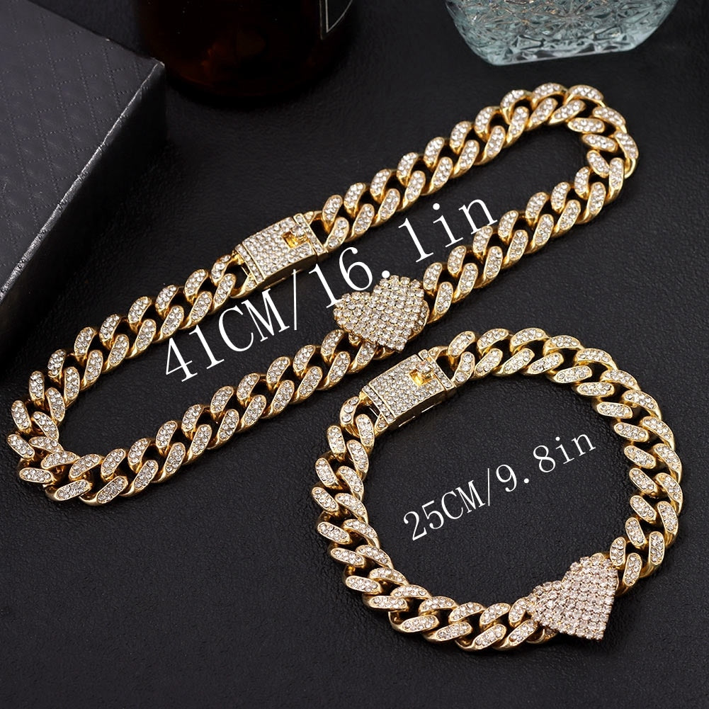 Love Miami Cuban Chain and Bracelet in Gold