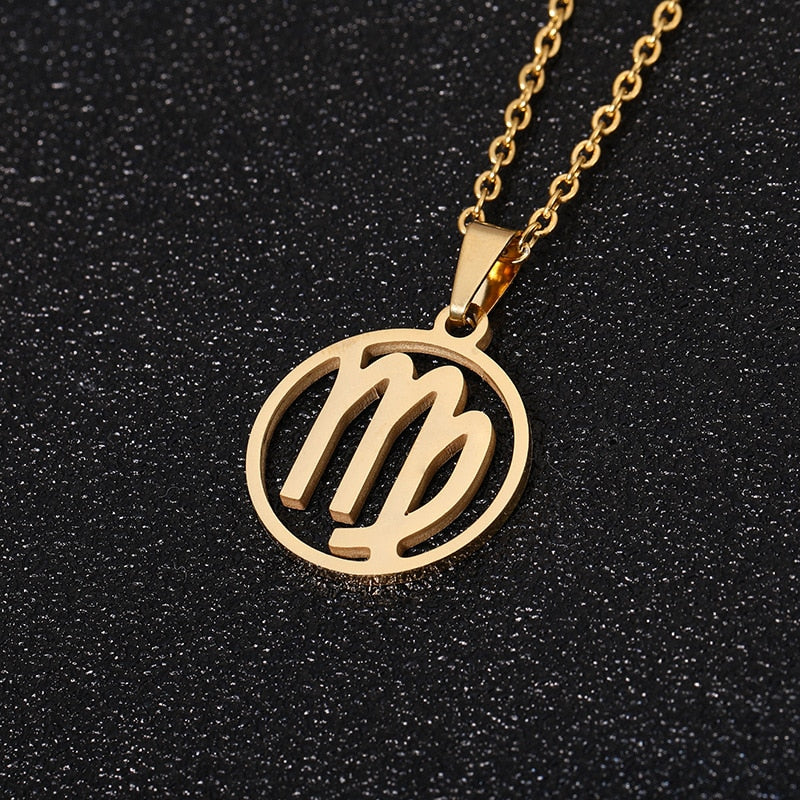 Sun Sign Necklace Virgo Gold