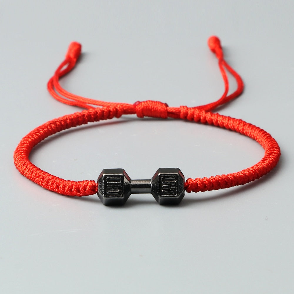 Lift Live Rope Bracelet in Gunmetal charm Red band