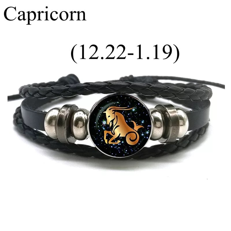 Sun Sign Leather Bracelet for Capricorn