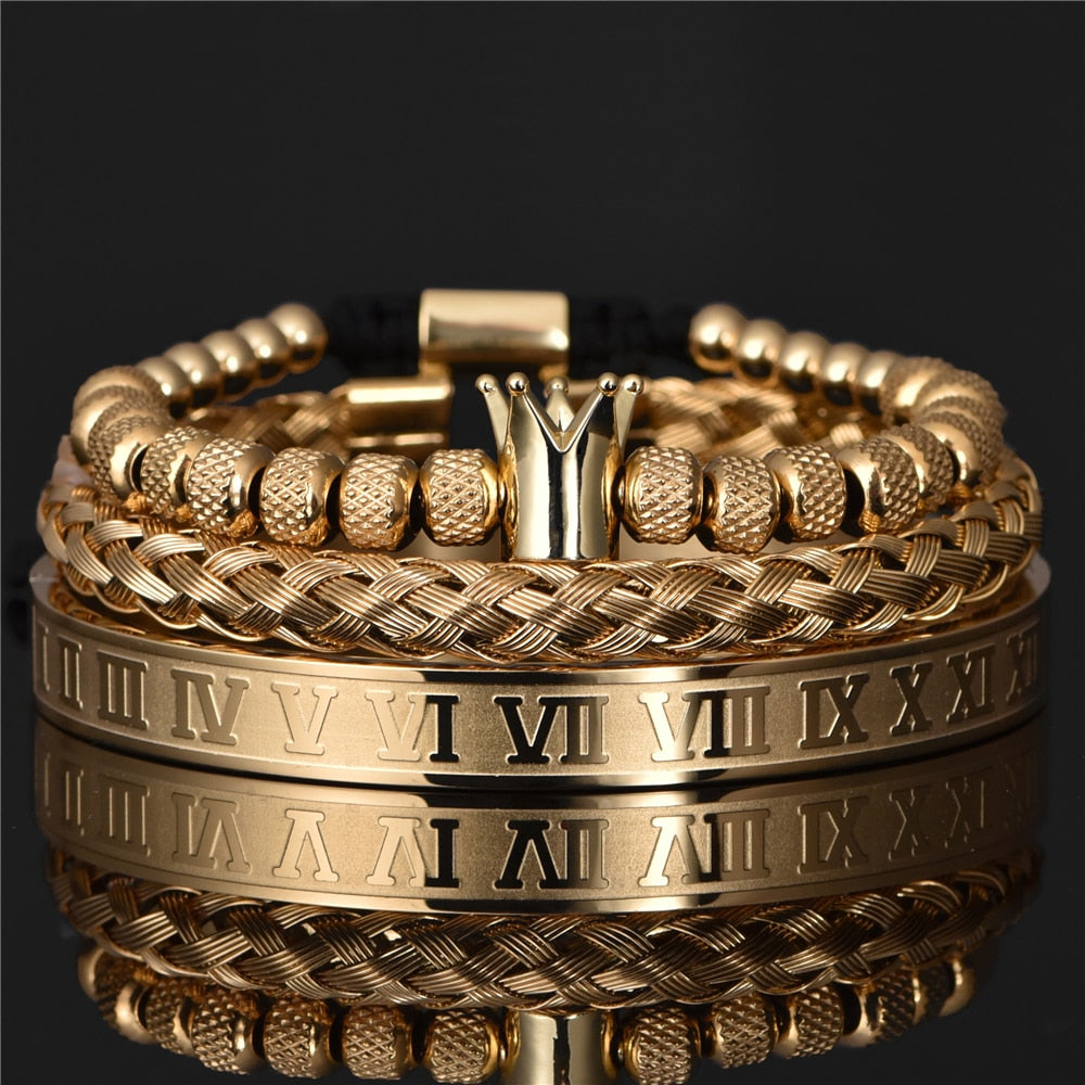 LUX Crown Numeral Bracelet Gold