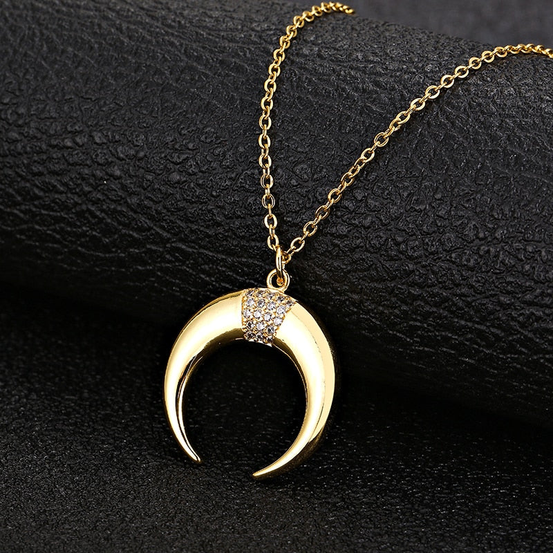 Vintage Crescent Necklace in Classic