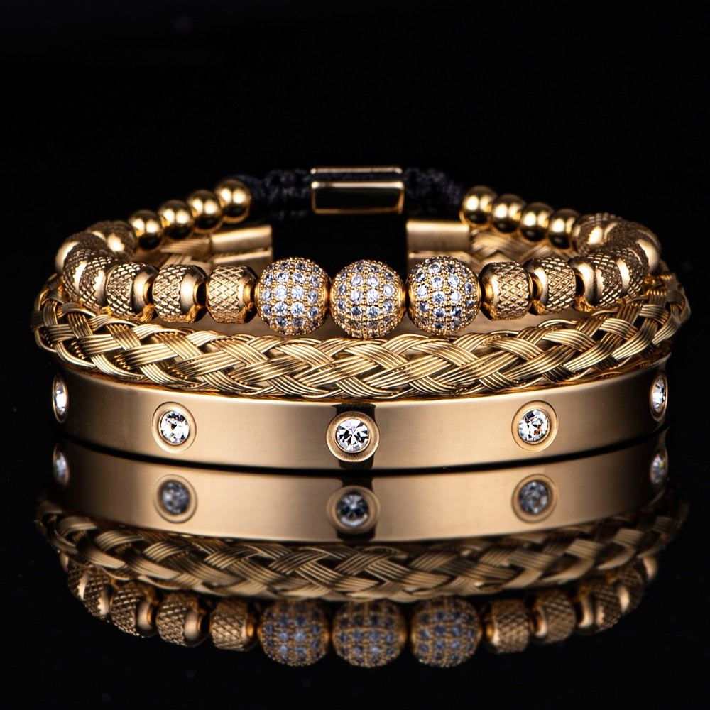 Royal LUX Bracelet Set in Gold with Gold Bead Set