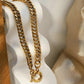 Winner's Circle Chunky Chain in Gold on with clasp showing