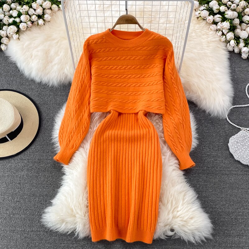 Adore Me 2 Piece Set in Tangerine with rope detail